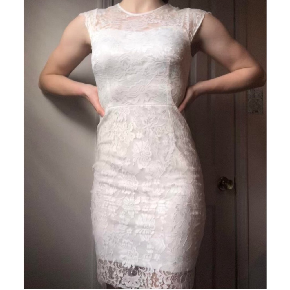 White Lace Bodycon Dress